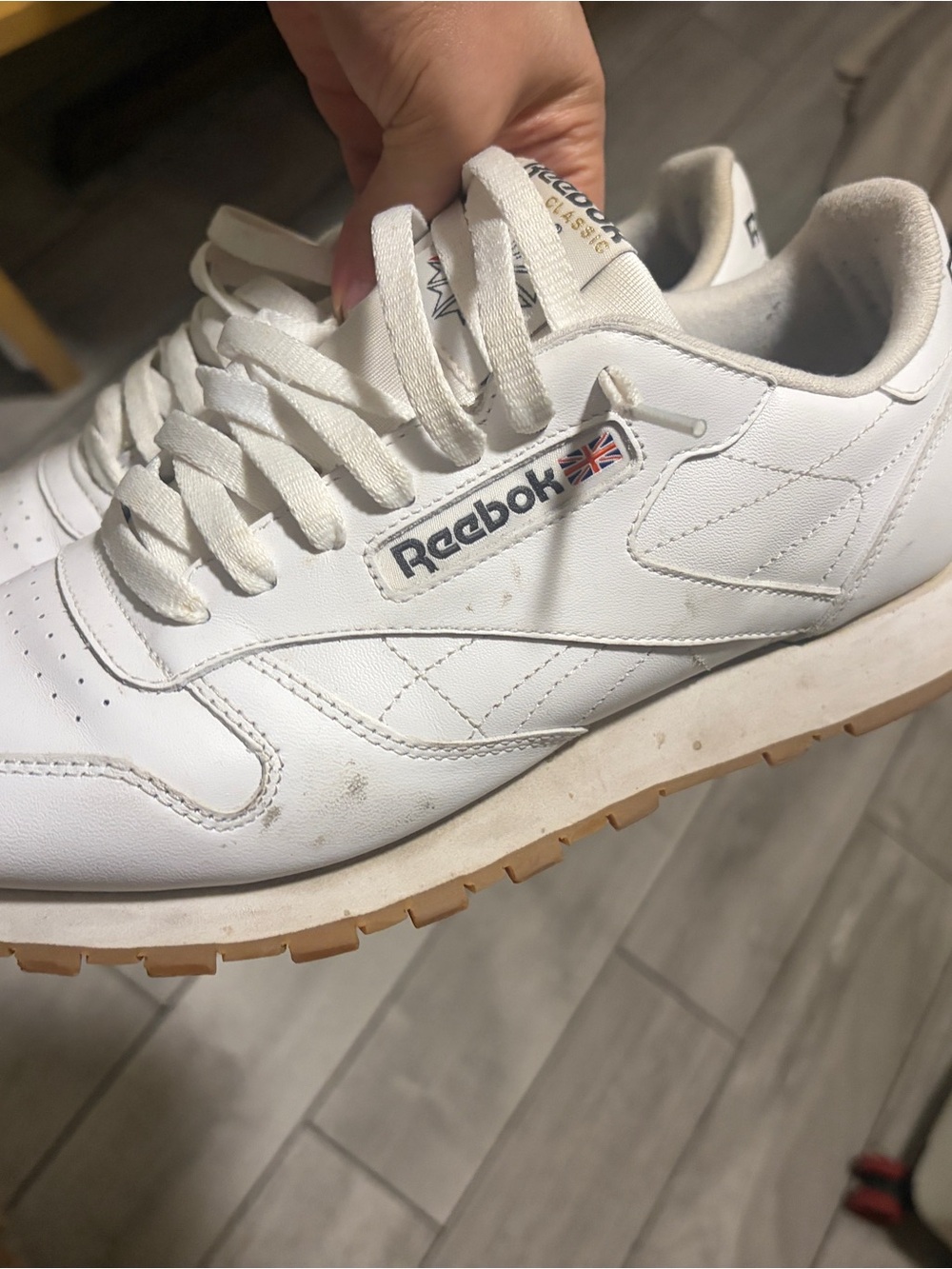 Reebok Classic Leather Men's Sneakers - White with Gum Sole